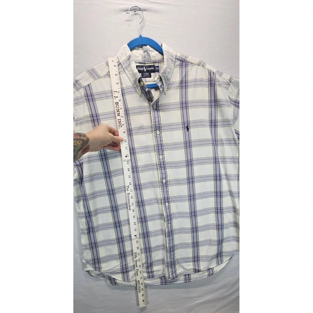 Ralph Lauren‎ Blaire Shirt XL Plaid Short Sleeve Button Down Cotton Classic